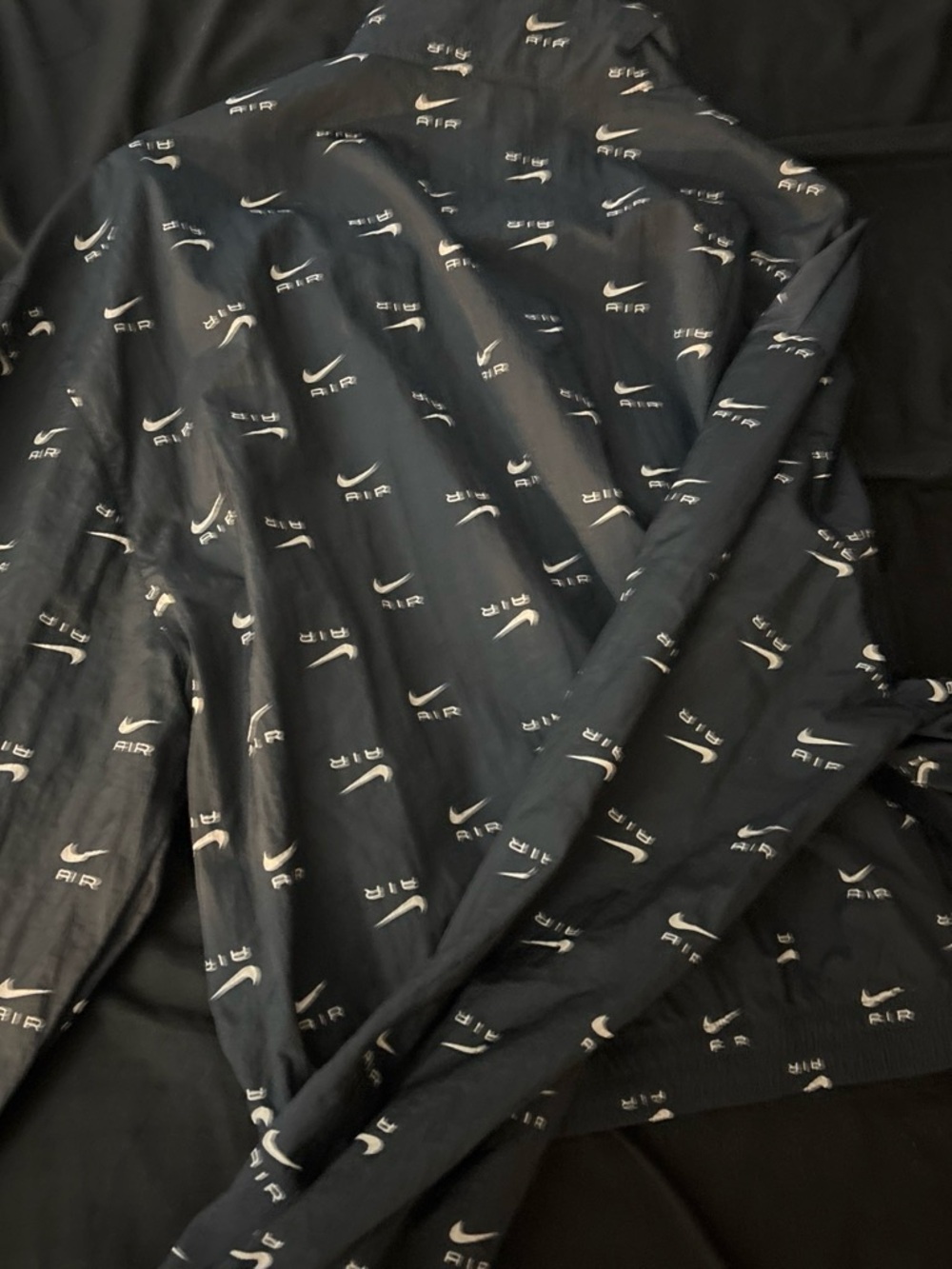 Nike Navy and White All-Over Swoosh Throw Blanket